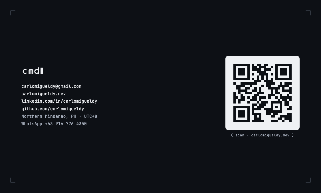 Business card — back preview